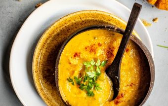 Moliūgų sriuba su faršu - kaip gaminti receptas.